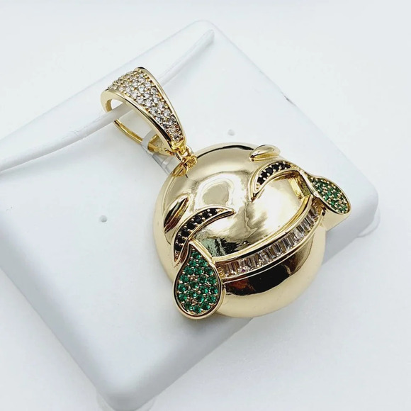 "14K Gold Plated Cubic Zircon Pendant, INUS1BR213 - Picture 6 of 9